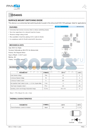 1SS400G_09 datasheet - SURFACE MOUNT SWITCHING DIODE