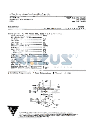 2N6261 datasheet - SI PNP POWER BJT