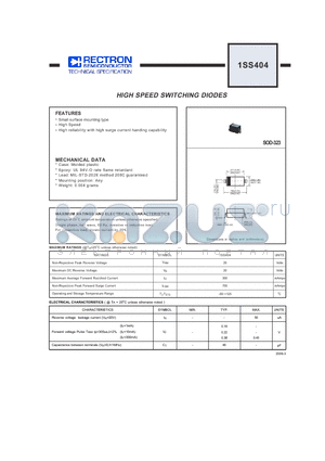 1SS404 datasheet - HIGH SPEED SWITCHING DIODES