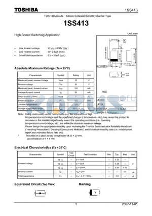 1SS413 datasheet - High Speed Switching Application