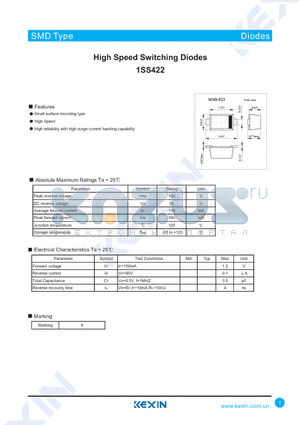 1SS422 datasheet - High Speed Switching Diodes
