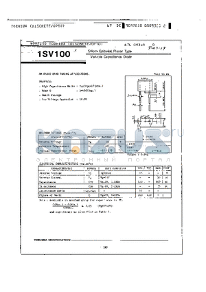 1SV100 datasheet - SILICON EPITAXIAL PLANAR TYPE VARIABLE CAPACITANCE DIODE