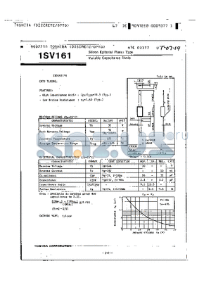 1SV161 datasheet - Silicon Epitaxial Planar Type Variable Capacitance Diode