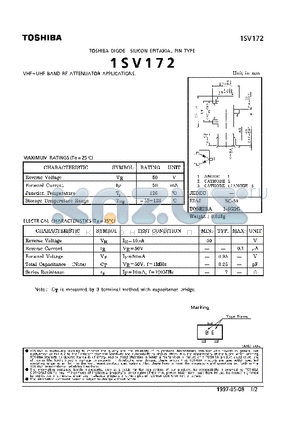 1SV172 datasheet - DIODE (VHF~UHF BAND RF ATTENUATOR APPLICATIONS)