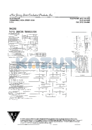 2N6288 datasheet - N-P-N SILICON TRANSISTOR