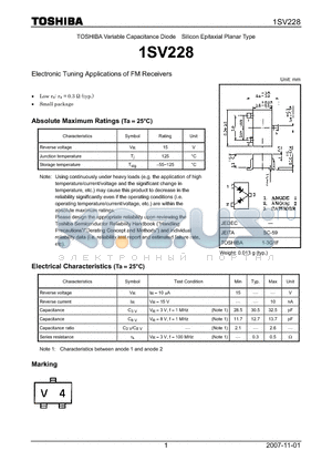 1SV228_07 datasheet - Electronic Tuning Applications of FM Receivers