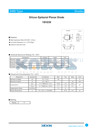 1SV230 datasheet - Silicon Epitaxial Planar Diode