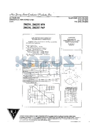 2N6294 datasheet - DARLINGTON COMPLEMENTARY SILICON POWER TRANSISTORS