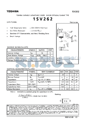1SV262 datasheet - VARIABLE CAPACITANCE DIODE (CATV TUNING)