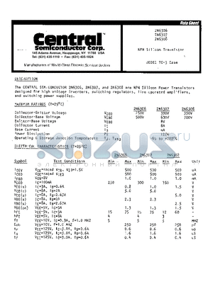 2N6306 datasheet - NPN SILICON TRANSISTOR