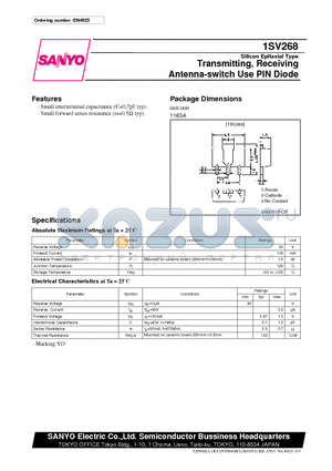 1SV268 datasheet - Transmitting, Receiving Antenna-switch Use PIN Diode