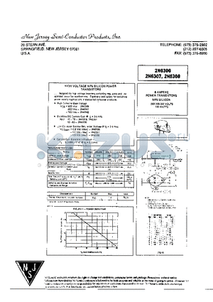 2N6307 datasheet - HIGH VOLTAGE NPN SILICON POWER TRANSISTORS