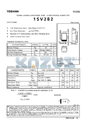 1SV282 datasheet - VARIABLE CAPACITANCE DIODE (CATV TUNING)