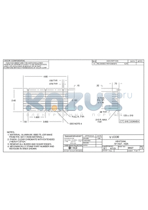 06927 datasheet - HEATSINK, .70INCH HGT., HOR