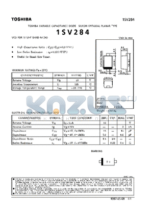 1SV284 datasheet - VARIABLE CAPACITANCE DIODE (VCO FOR V/UHF BAND RADIO)