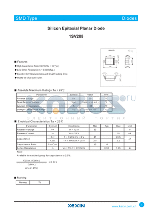 1SV288 datasheet - Silicon Epitaxial Planar Diode