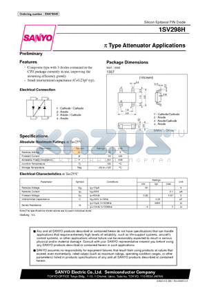 1SV298H datasheet - Type Attenuator Applications
