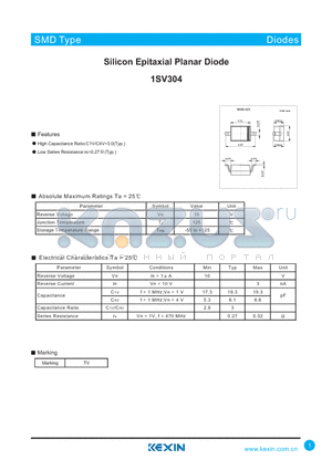 1SV304 datasheet - Silicon Epitaxial Planar Diode