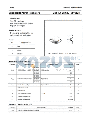 2N6327 datasheet - Silicon NPN Power Transistors