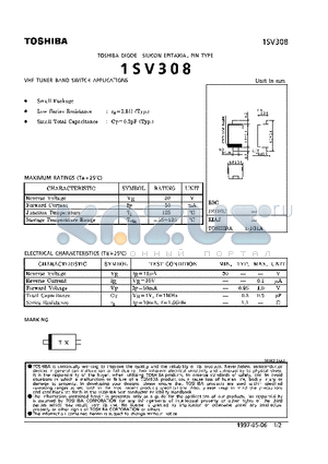 1SV308 datasheet - DIODE (VHF TUNER BAND SWITCH APPLICATIONS)