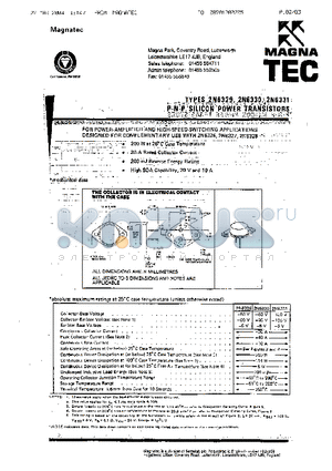 2N6329 datasheet - P-N-P SILICON POWER TRANSISTORS