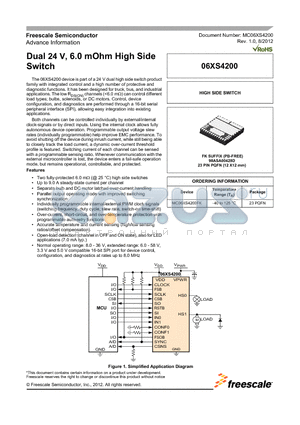 06XS4200 datasheet - Dual 24 V 6.0 mOhm High Side Switch