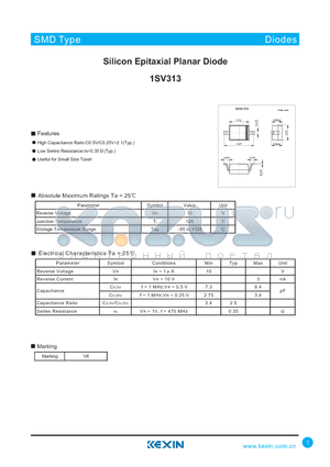 1SV313 datasheet - Silicon Epitaxial Planar Diode