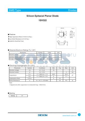 1SV322 datasheet - Silicon Epitaxial Planar Diode