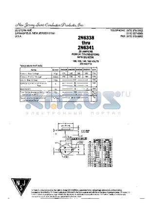 2N6341 datasheet - 25 AMPERE POWER TRANSISTORS