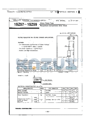 1SZ57 datasheet - TEMPERATURE COMPENSATED ZENER DIODE