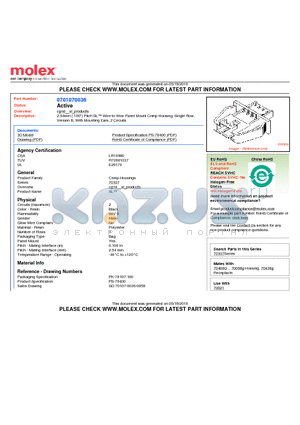 0701070036 datasheet - 2.54mm (.100