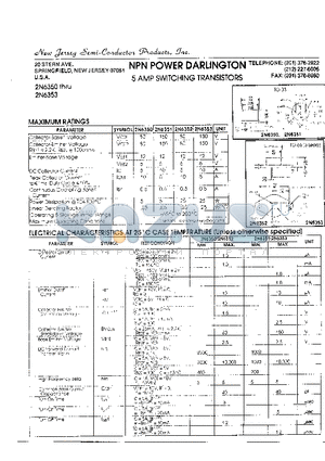 2N6351 datasheet - NPN POWER DARLINGTON