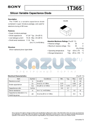 1T365 datasheet - Silicon Variable Capacitance Diode