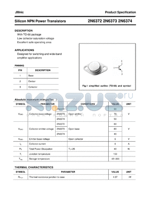 2N6372 datasheet - Silicon NPN Power Transistors