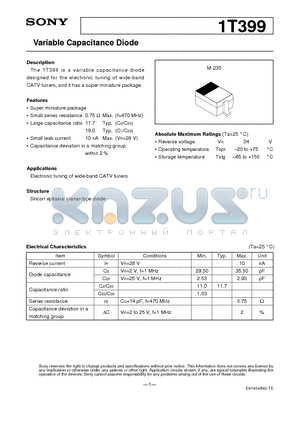 1T399 datasheet - Variable Capacitance Diode