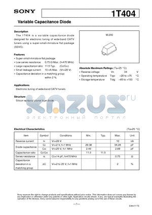 1T404 datasheet - Variable Capacitance Diode