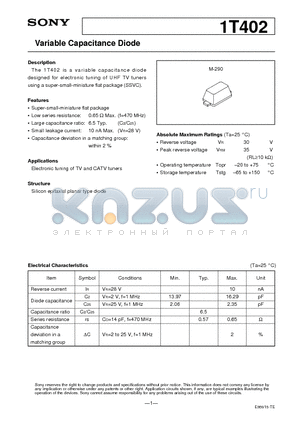 1T402 datasheet - Variable Capacitance Diode