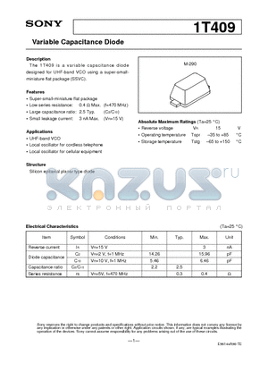 1T409 datasheet - Variable Capacitance Diode