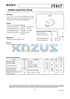 1T417 datasheet - Variable Capacitance Diode