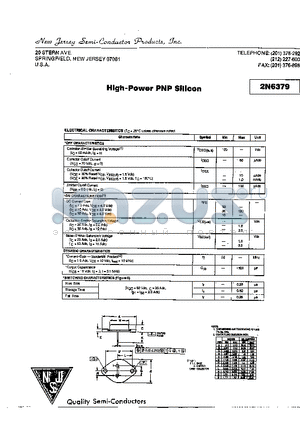 2N6379 datasheet - HIGH-POWER PNP SILICON