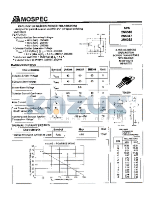 2N6386 datasheet - POWER TRANSISTORS(65W)