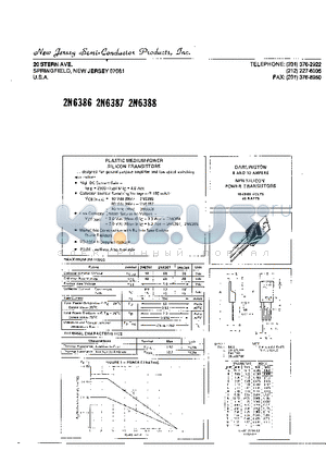 2N6386 datasheet - PLASTIC MEDIUM-POWER SILICON TRANSISTORS