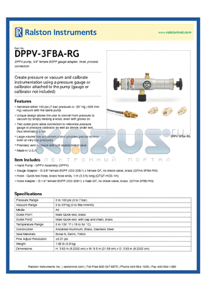 DPPV-3FBA-RG datasheet - DPPV pump