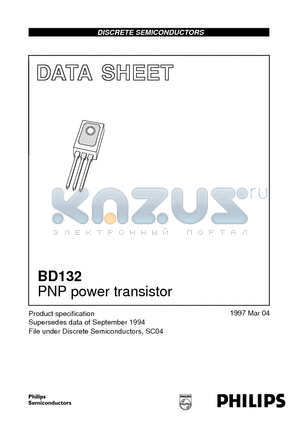 BD132 datasheet - PNP power transistor