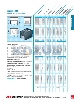 1210-027M datasheet - Surface Mount Inductors