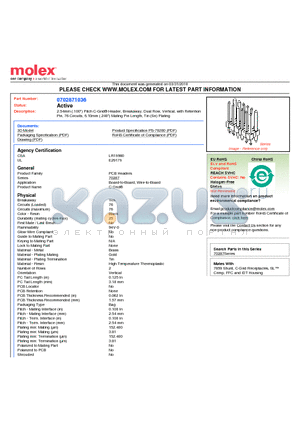 0702871036 datasheet - 2.54mm (.100