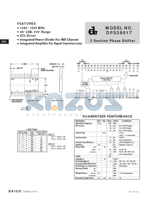 DPS38017 datasheet - 3 Section Phase Shifter