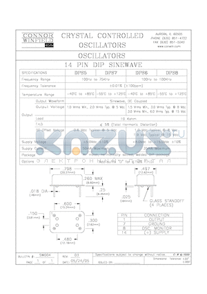 DPS5 datasheet - 14 PIN DIP SINEWAVE