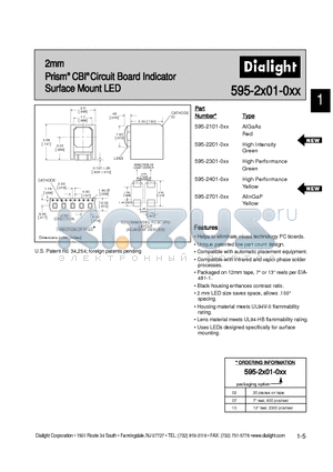 595-2101-002 datasheet - 2mm Prism CBI Circuit Board Indicator Surface Mount LED