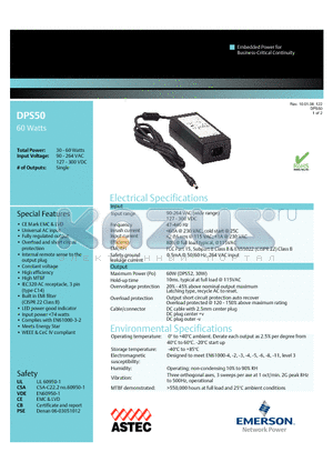 DPS52 datasheet - Universal AC input